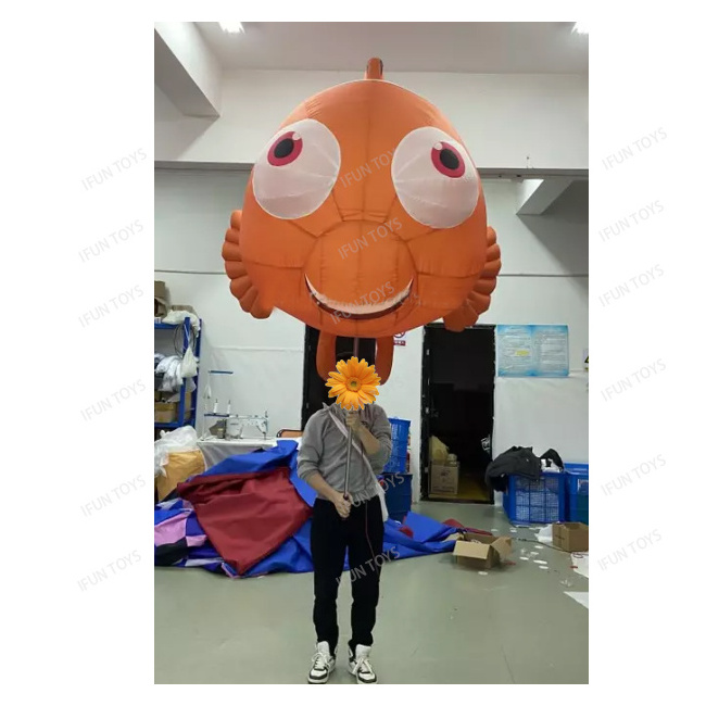 Festival City Parade Event Walking Inflatable Fish Clownfish Puppet Sea Animal Costumes for Adults