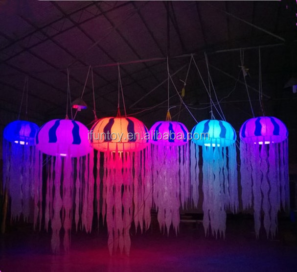 Beautiful party decoration jellyfish night lighting hanging/inflatable jellyfish balloon