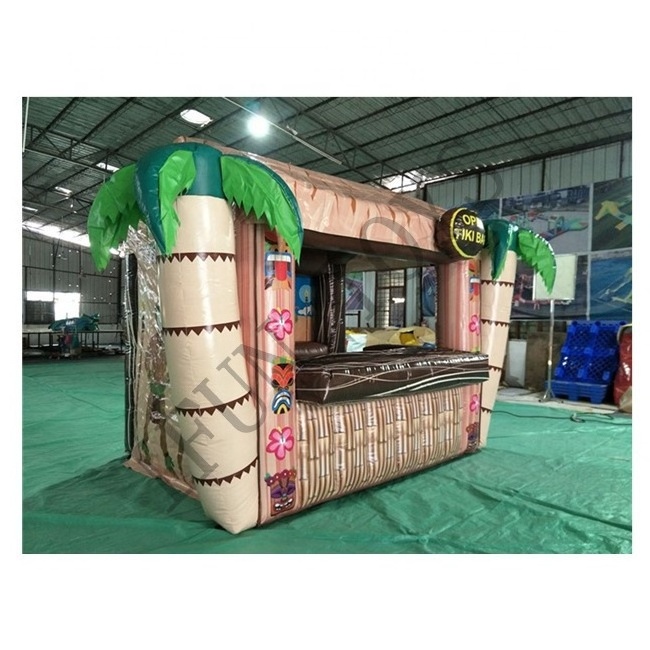 Tropical Theme Inflatable Food Booth Drink Bar / Tiki Bar Tent / Inflatable Food Drink Concession for Outdoor Event