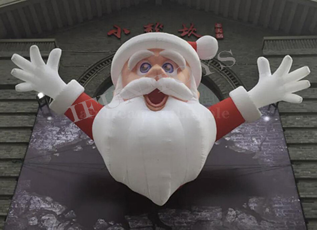 Giant Inflatable Santa Claus Climbing Wall Mall Entrance Santa for Christmas Decoration