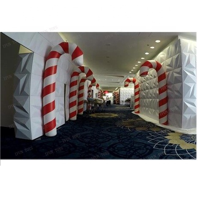 Christmas decoration santa float Inflatable candy cane lane Giant Christmas cane Balloons