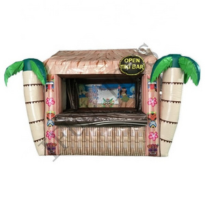 Tropical Theme Inflatable Food Booth Drink Bar / Tiki Bar Tent / Inflatable Food Drink Concession for Outdoor Event