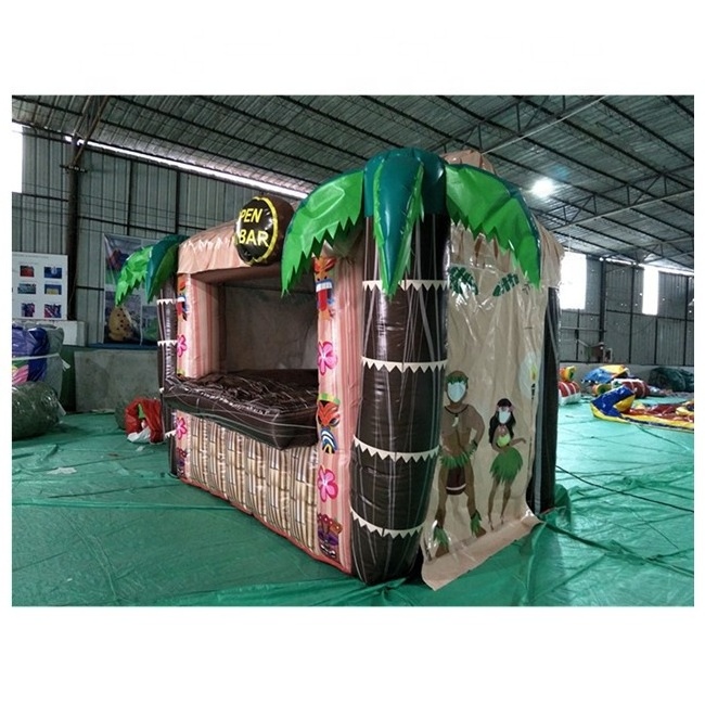 Tropical Inflatable Open Tiki Bar with Palm Tree / Inflatable Serving Bar Tent / Bar Counter for Party /Event