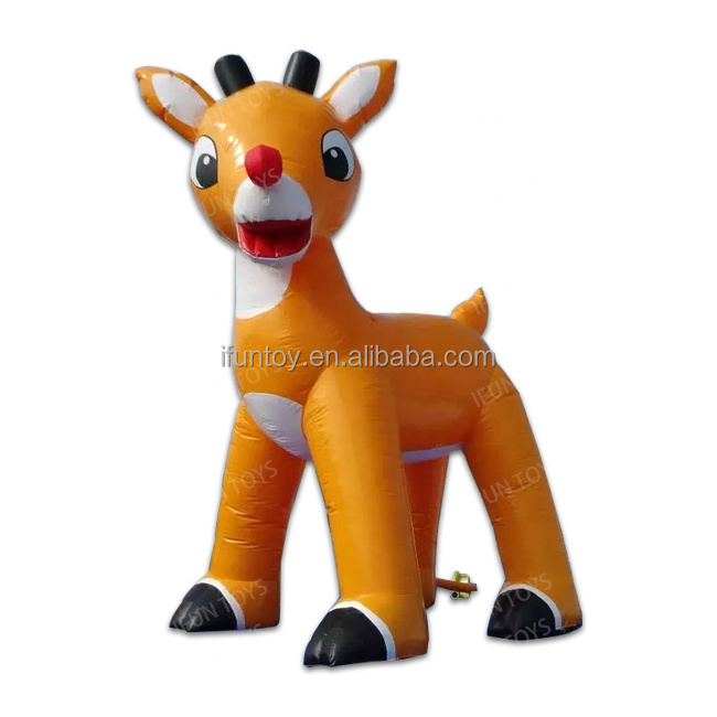 Christmas Decoration LED Light Inflatable Rudolph the Red-Nosed Reindeer Inflatable Deer Model Balloon