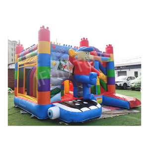 Commercial Building Block Party Bounce House Slide Combo Inflatable Jumping Castle Kids Bouncer