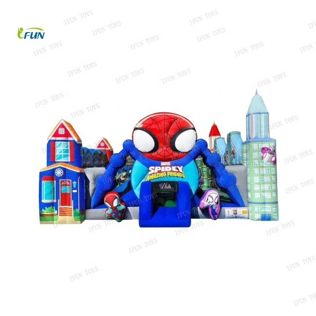 commercial inflatable spiderman spidy man popular playhouse water bouncy bounce house jumpy jumping castle space bouncer kids