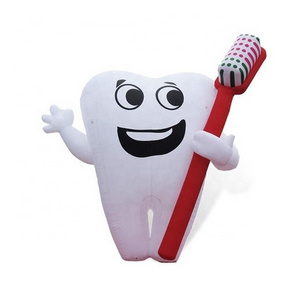 Giant inflatable  tooth with toothbrush model for advertising/outdoor inflatable tooth balloon for promotion