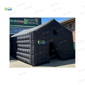 Black blow up large inflatable nightclub with lights/Pop up  night club booth/cube disco tent for party