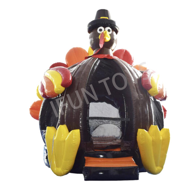 Fall Festival Turkey Bounce House Inflatable Turkey Shaped Jumping Bouncer Combo for Kids