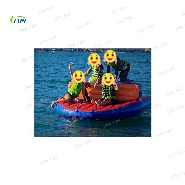 1-2 Riders Floating Inflatable Ski Towable Spinning Tube / Crazy Ride Bull Boat For Water Sport Games