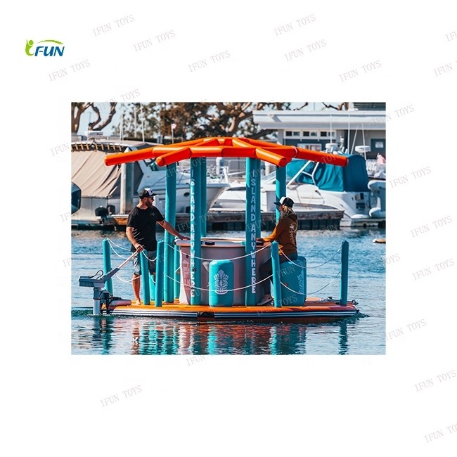 Luxury Style Pontoon Boat Tent Inflatable House On Water Floating House Tent For Camping