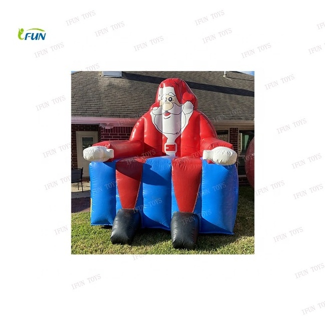 Santa Chair Inflatable Large Sofa Chair for Christmas Inflatable King Throne for Party Rental