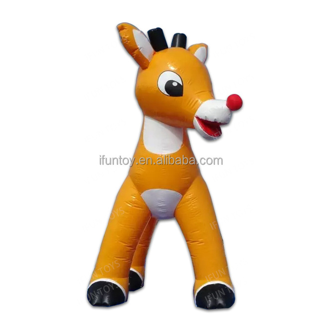 Christmas Decoration LED Light Inflatable Rudolph the Red-Nosed Reindeer Inflatable Deer Model Balloon