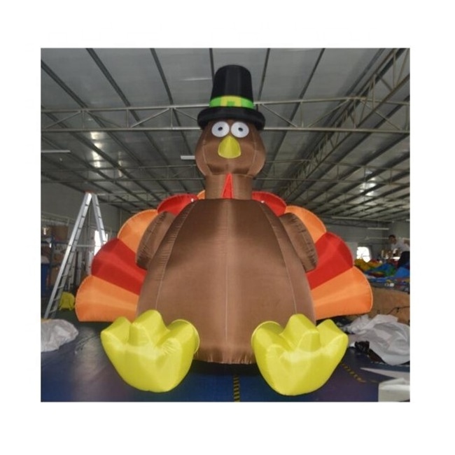 Giant Inflatable Turkey Model with Air Blower for Thanksgiving Decoration / Happy Thanksgiving Turkey Inflatable for Yard Decor