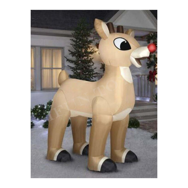 Christmas Decoration LED Light Inflatable Rudolph the Red-Nosed Reindeer Inflatable Deer Model Balloon