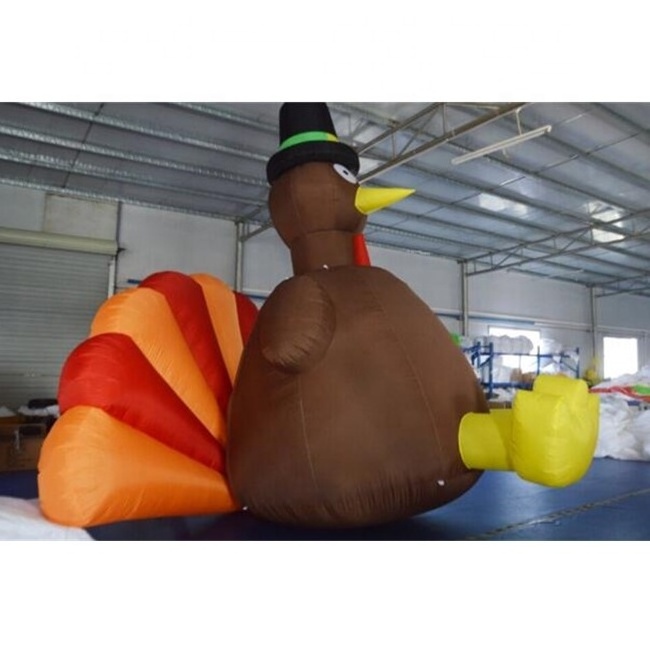 Giant Inflatable Turkey Model with Air Blower for Thanksgiving Decoration / Happy Thanksgiving Turkey Inflatable for Yard Decor