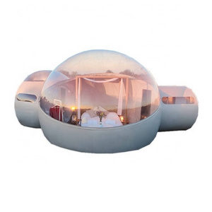 Inflatable glamping tent luxury hotel /inflatable bubble rooms for camping/inflatable bubble tent with bathroom and tunnel