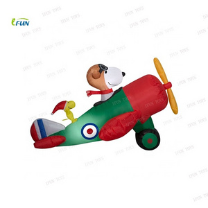 Popular Party Decoration Blow Up Inflatable Snoopy in Airplane Yard Inflatable Christmas Decorations Outdoor