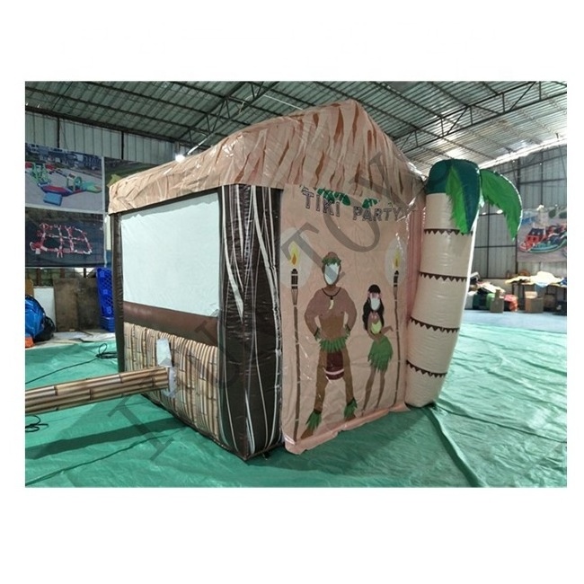 Tropical Theme Inflatable Food Booth Drink Bar / Tiki Bar Tent / Inflatable Food Drink Concession for Outdoor Event