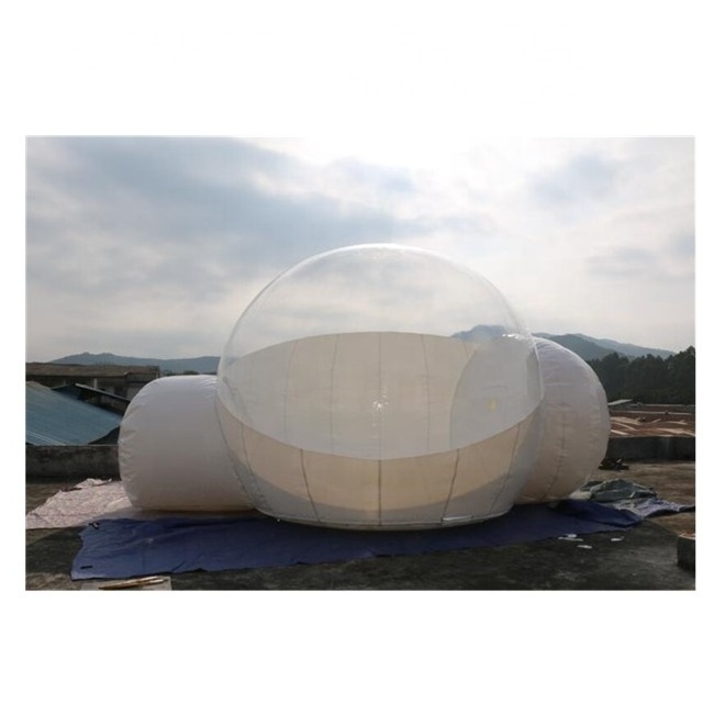 Inflatable glamping tent luxury hotel /inflatable bubble rooms for camping/inflatable bubble tent with bathroom and tunnel