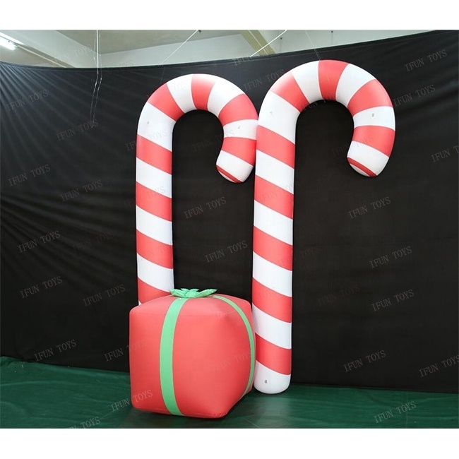 Christmas decoration santa float Inflatable candy cane lane Giant Christmas cane Balloons