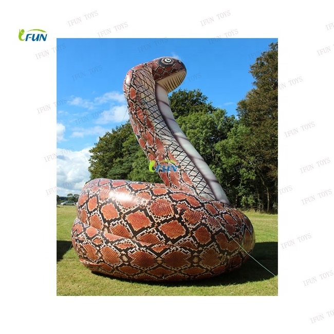 Custom theme park decoration inflatable cobra naja / snake model / animal statue for advertising