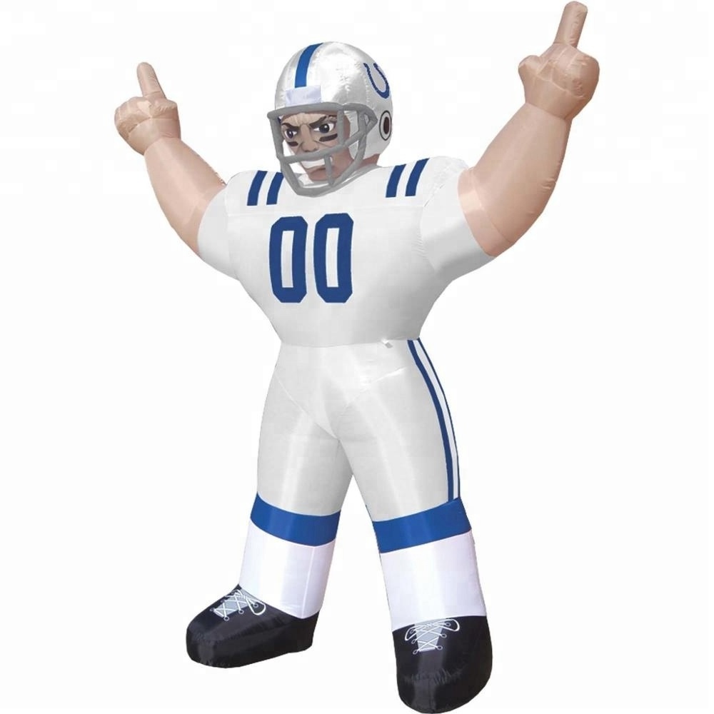 Customized giant inflatable football player model for advertising/ nfl inflatable player lawn figure for sale