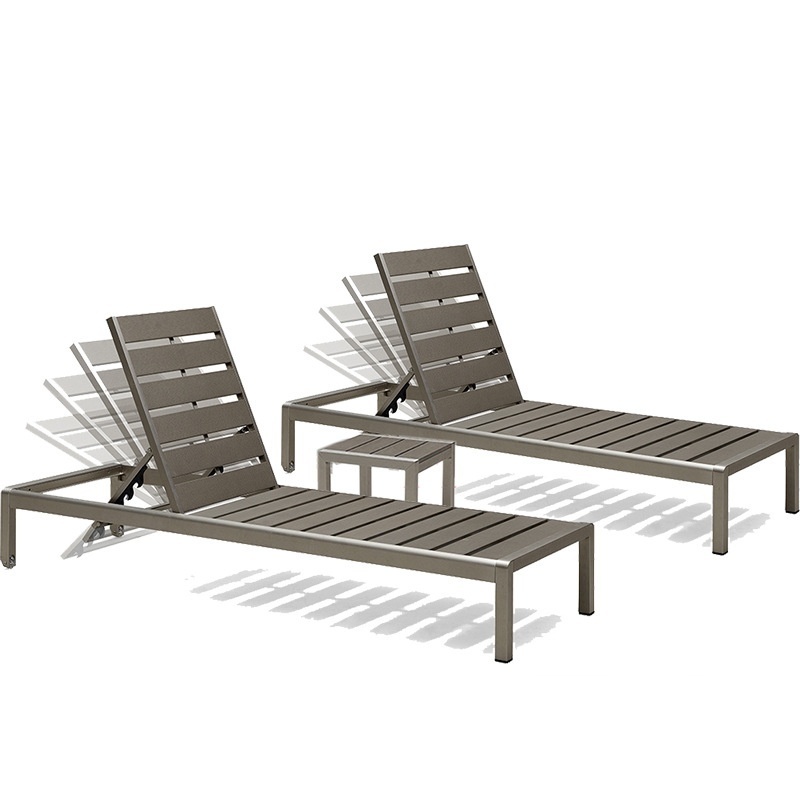 Hotel  beach lounge chairs plastic wood  chaise lounge deck chair sun lounger for garden outdoor furniture