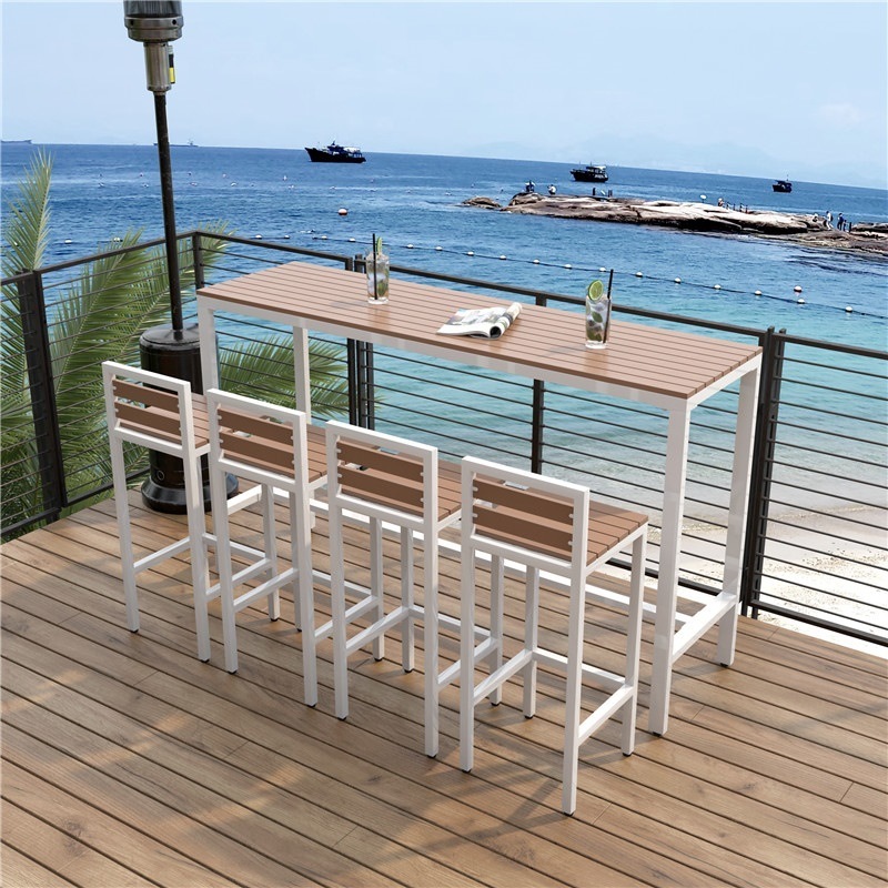 Luxury Metal Outdoor Patio Bar Chair Table Set Garden Chair Furniture Plastic Wood furniture outdoor patio furniture