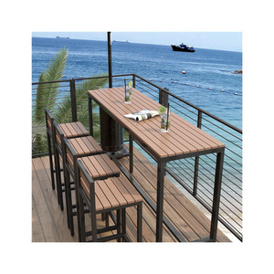 Luxury Metal Outdoor Patio Bar Chair Table Set Garden Chair Furniture Plastic Wood furniture outdoor patio furniture