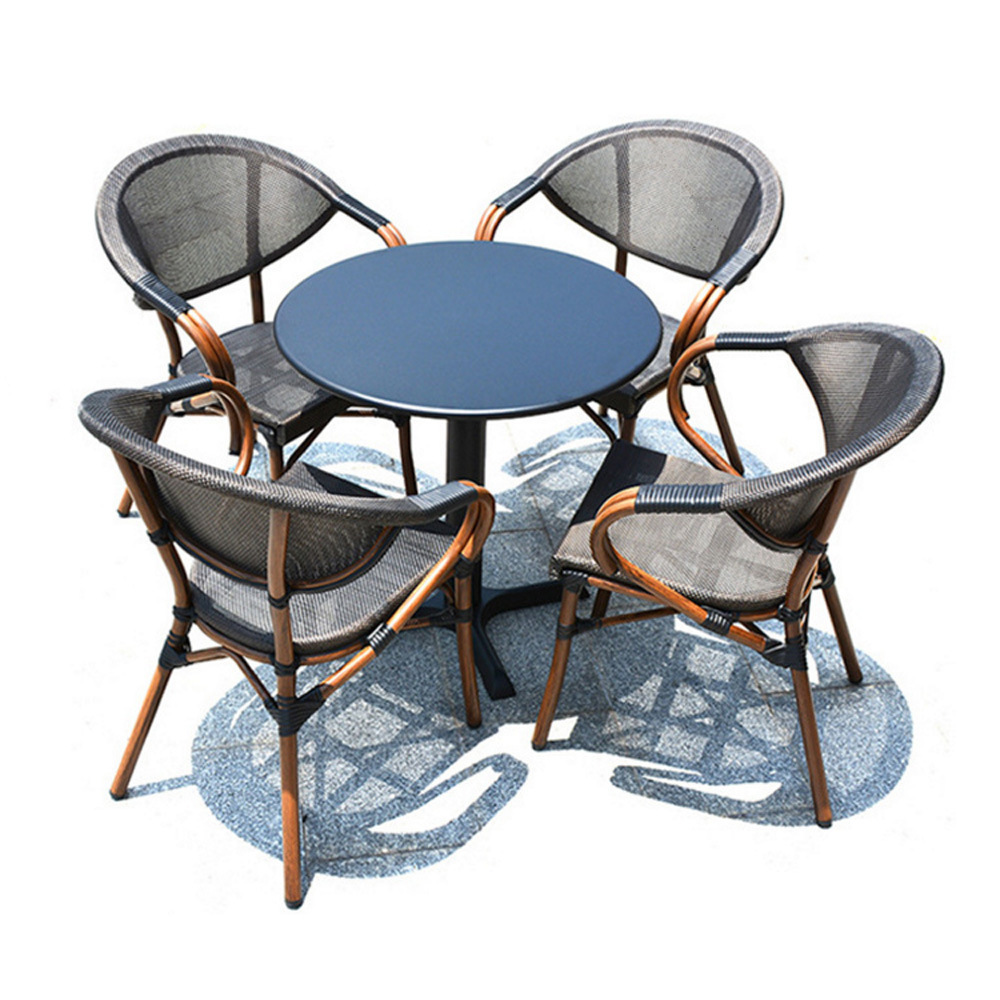 Modern Restaurant Terrace Furniture Chairs Set French Bistro Chairs Outdoor Furniture Garden Chair Fabric Aluminium Eco-friendly