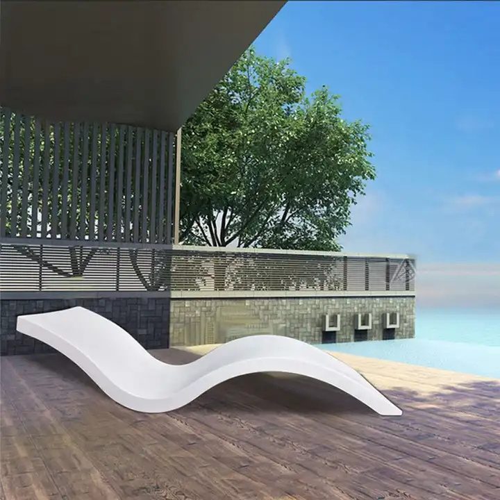 outdoor furniture fiberglass frp long swimming pool ledge chaise lounge chair in pool beach bed sun loungers