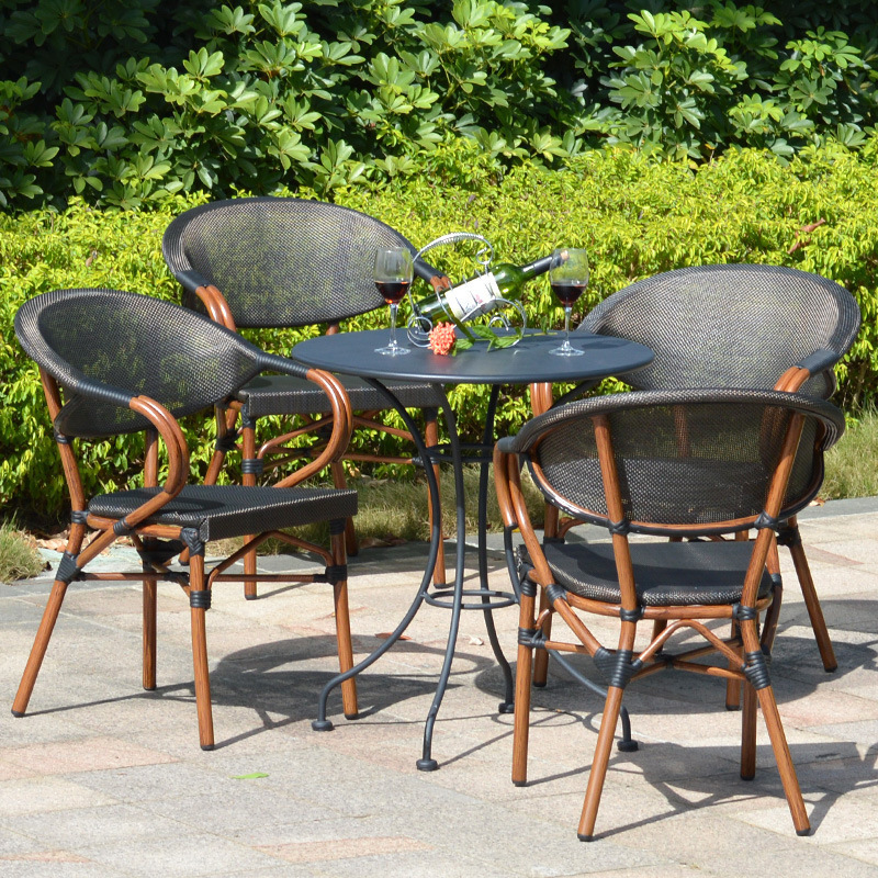 Modern Restaurant Terrace Furniture Chairs Set French Bistro Chairs Outdoor Furniture Garden Chair Fabric Aluminium Eco-friendly