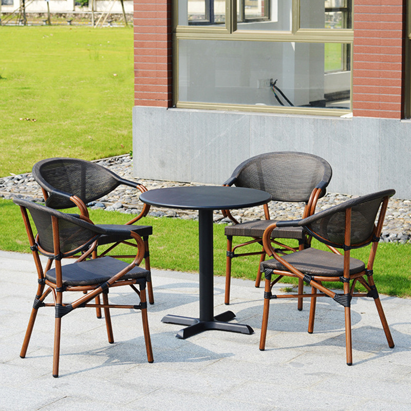 Modern Restaurant Terrace Furniture Chairs Set French Bistro Chairs Outdoor Furniture Garden Chair Fabric Aluminium Eco-friendly