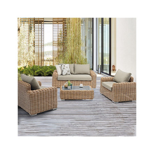 Good quality best sale traditional modern luxury outdoor Furniture Set for hotel villas Garden wicker rattan sofa set