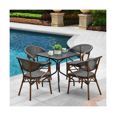 Modern Restaurant Terrace Furniture Chairs Set French Bistro Chairs Outdoor Furniture Garden Chair Fabric Aluminium Eco-friendly