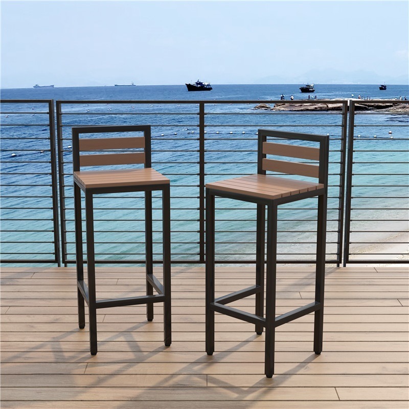 Luxury Metal Outdoor Patio Bar Chair Table Set Garden Chair Furniture Plastic Wood furniture outdoor patio furniture