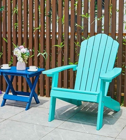 High Quality Waterproof Patio Garden chair  folding Plastic Wood  Chairs  Modern Adirondack  Chairs