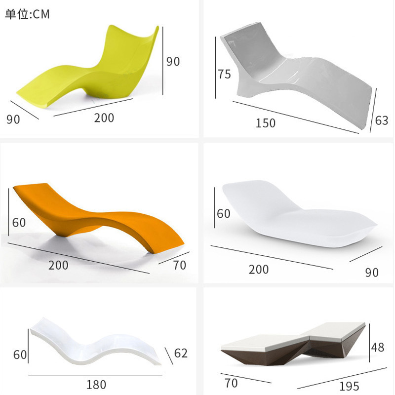 outdoor furniture fiberglass frp long swimming pool ledge chaise lounge chair in pool beach bed sun loungers