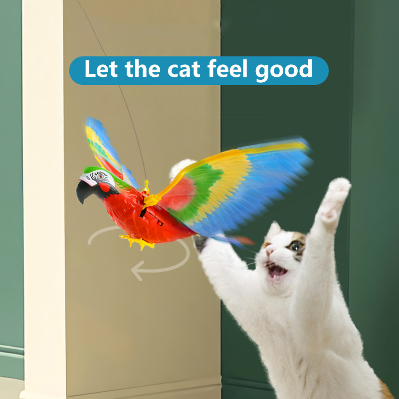 Simulation Bird Interactive Cat Toy Indoor Automatic Hanging Parrot Eagle Flying Bird Funny Kitten Interactive Toy Cat Supplies