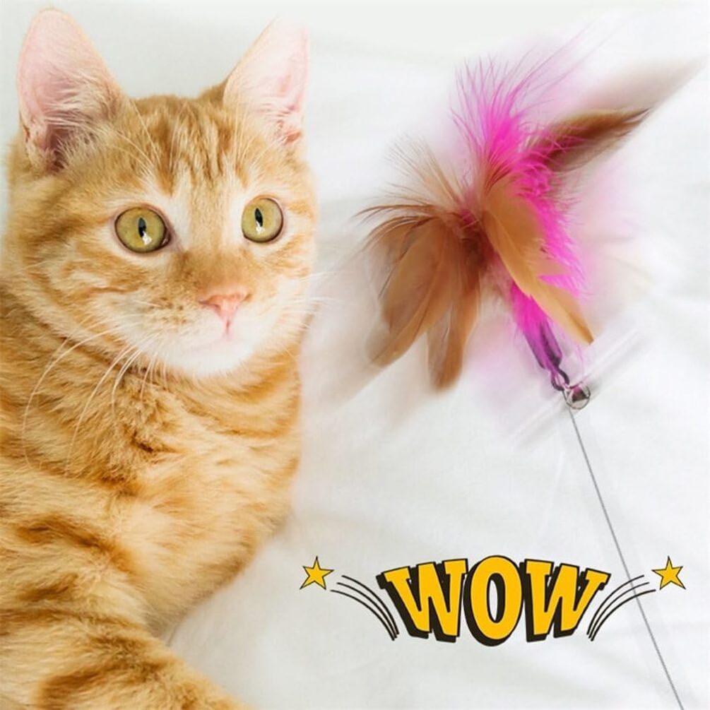 Cat Teaser Wand Collar Toys Silicone Collar Hands Free Toy Interactive Kitten Toy with Bell for Play and Exercise Cat Supplies