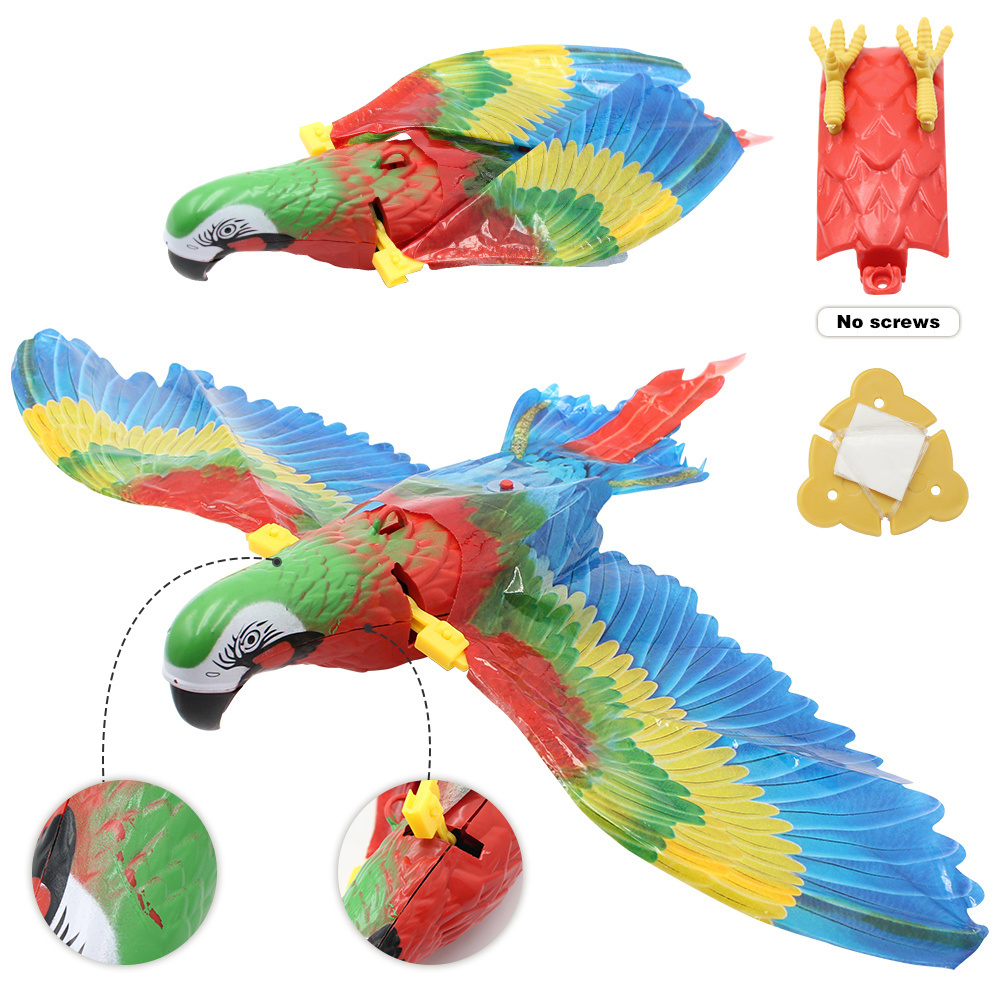 Simulation Bird Interactive Cat Toy Indoor Automatic Hanging Parrot Eagle Flying Bird Funny Kitten Interactive Toy Cat Supplies