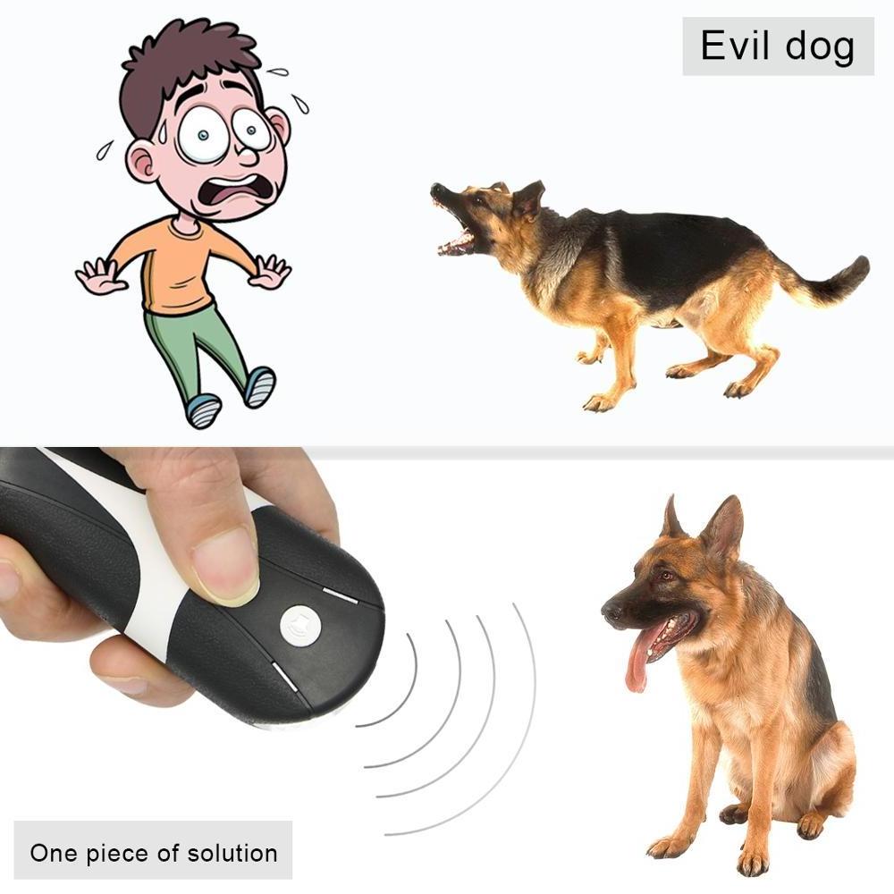 Dog Barking Deterrent Devices Handheld Pet Gentle Trainer Device Bark Control Indoor Outdoor Training Tool With LED Flash Light