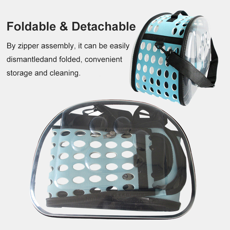 Cat Carrier Portable Small Dog Travel Bag Transparent Foldable Soft-Sided Pet Carriers for Kitten Puppy Hiking Walking Outdoor