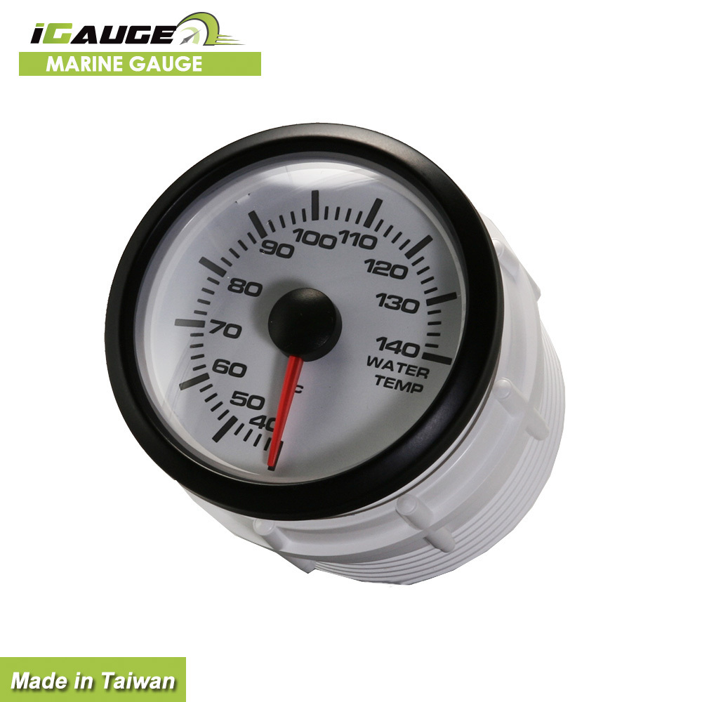 52mm electrical white face waterproof water temp gauge for marine