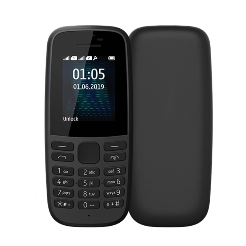 Wholesale In Stock 1:1 cell phone for  Nokia 105 2G 2MP Dual SIM Card FM Radio Unlocked Celular Basic Nokia Mobile Phones