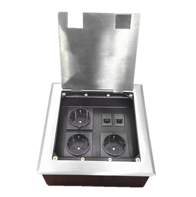 floor socket outlet stainless steel material opening floor box  outlet floor socket with multi socket HGD-180K