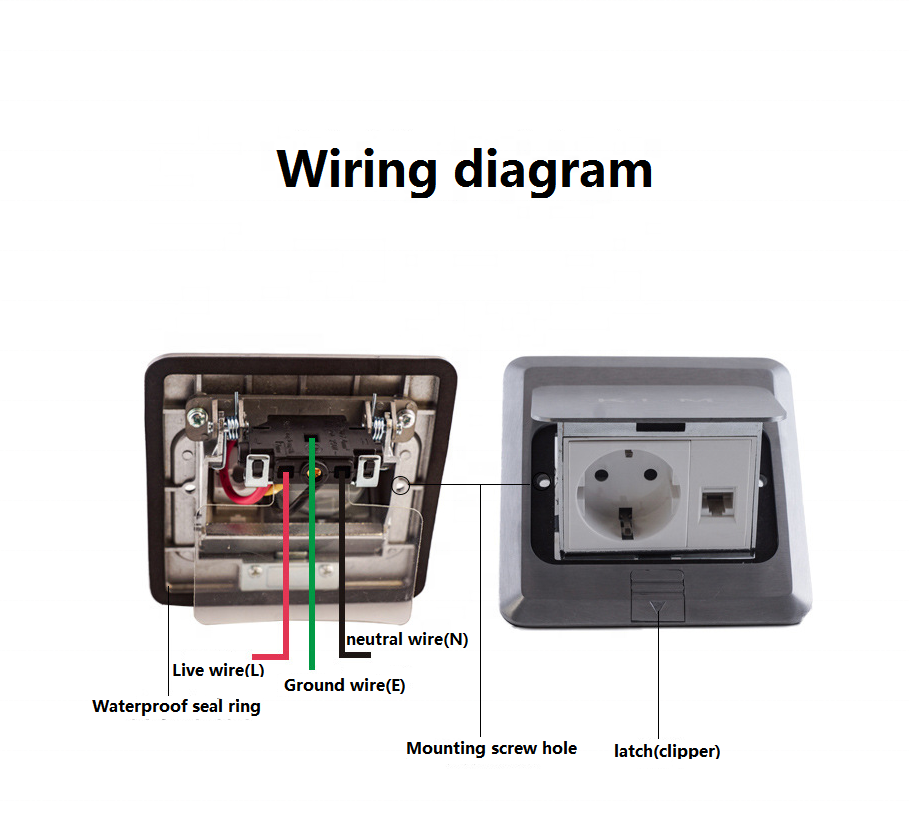 iGERCN  brand Pop Up Floor electrical Outlet Box, floor receptacles, Power Cover Boxes 250V 16A  data socket  floor outlet plug