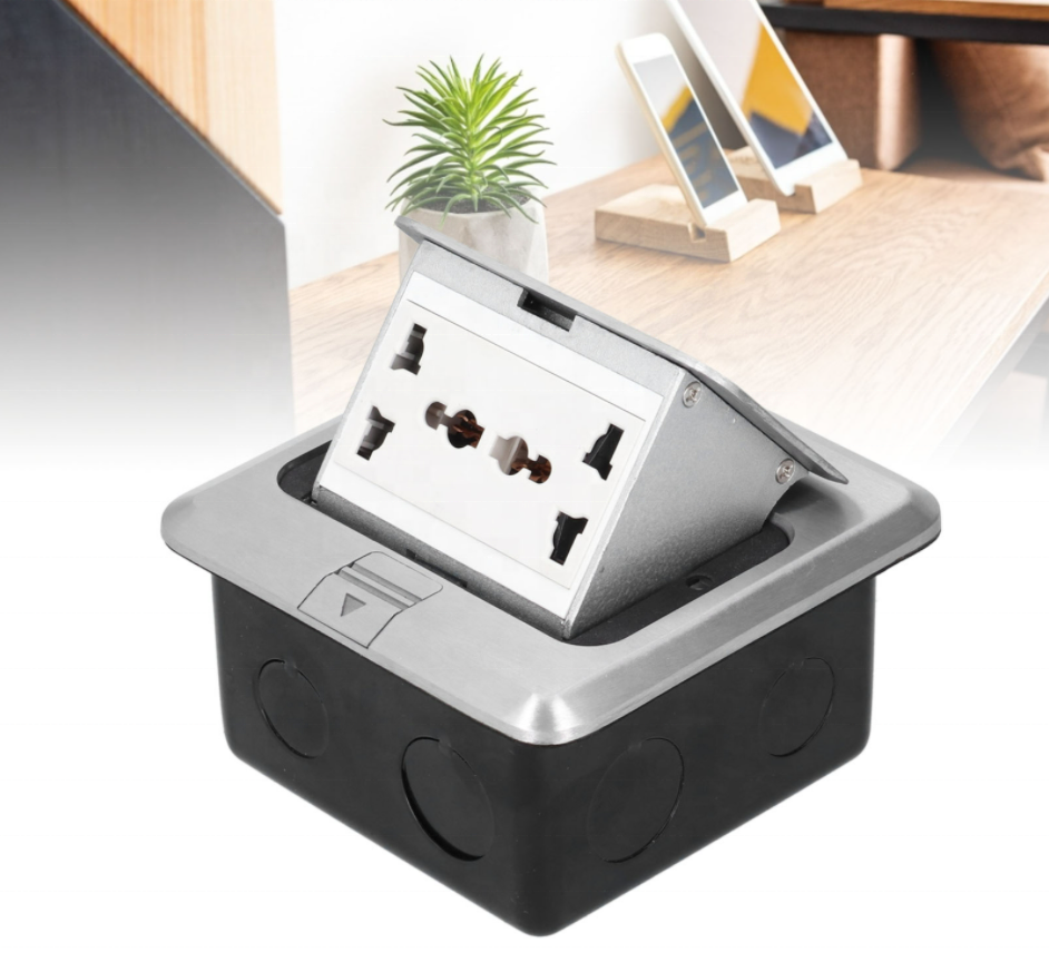 universal multiple pop up floor socket   box /Qmark  UK power floor socket /Saudi Arabia and Kuwait hot sell floor socket plug