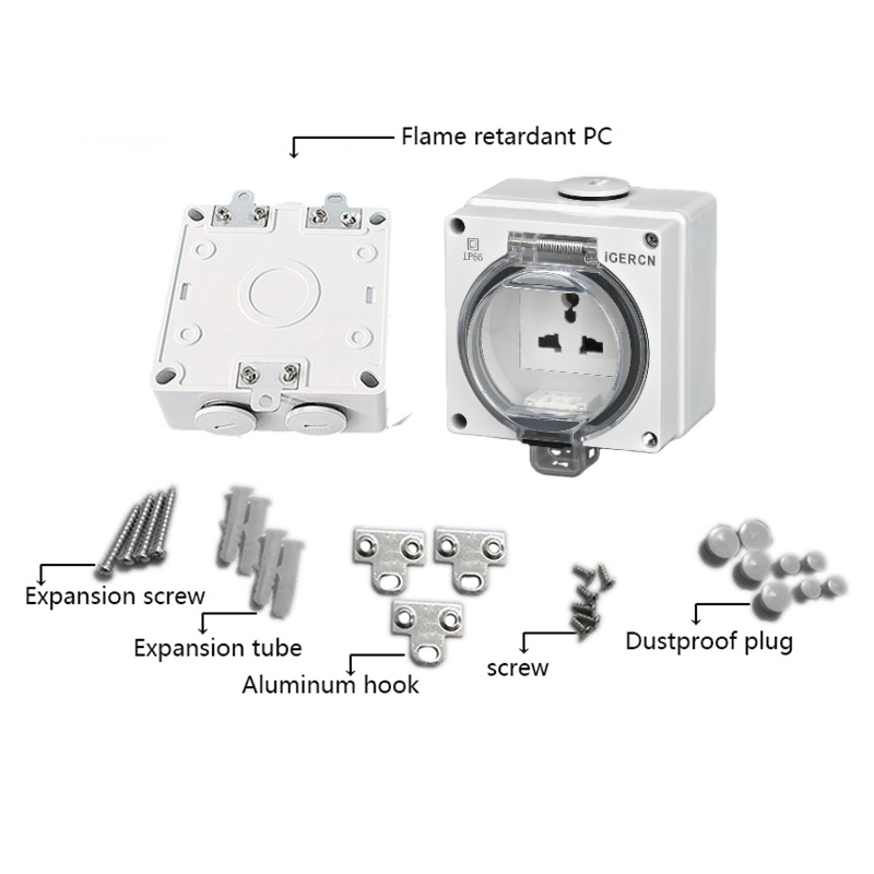 IP66 weatherproof wall mounted  socket  switch  /explosion-proof weatherproof socket for New energy vehicle charging station